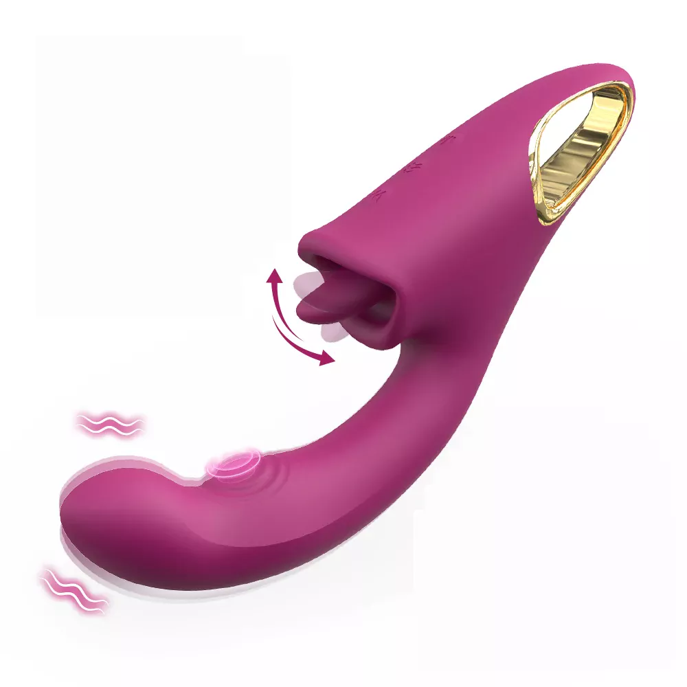 3-in-1 Vibrator für Frauen – Klitoris, G-Punkt & Realistischer Stoß-Dildo mit Zungenfunktion