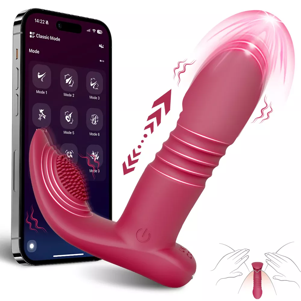 APP-gesteuerter Thrusting-Vibrator für Frauen – tragbarer Höschen-Vibrator mit G-Punkt- und Klitoris-Stimulation, diskretes Erwachsenen-Wellness-Spielzeug